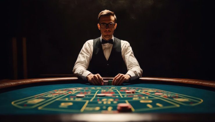 Mobile phone displaying bola88 slot live casino table with dealer and player interface